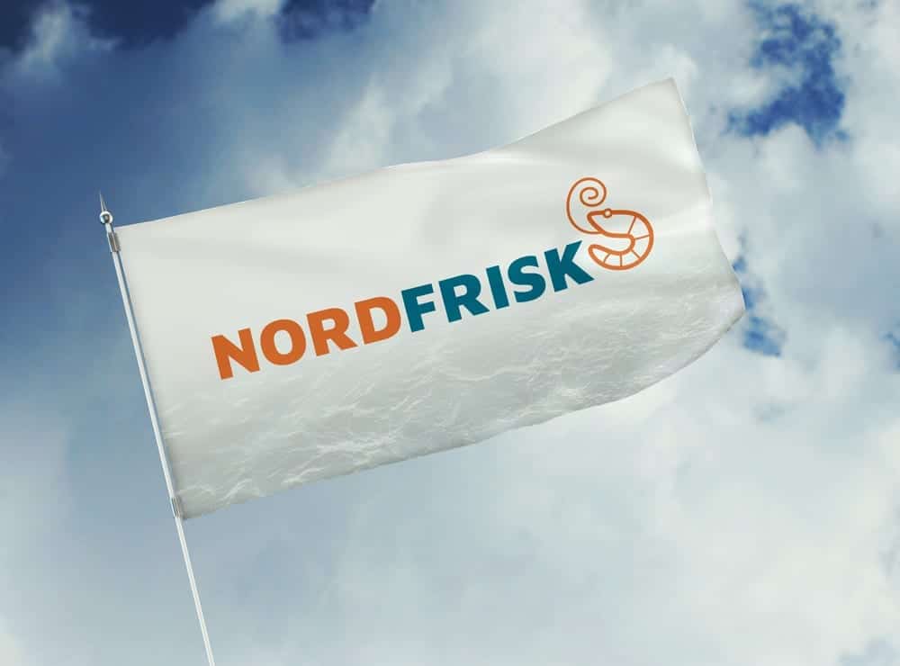 Mockup af Nordfrisk logo på flag