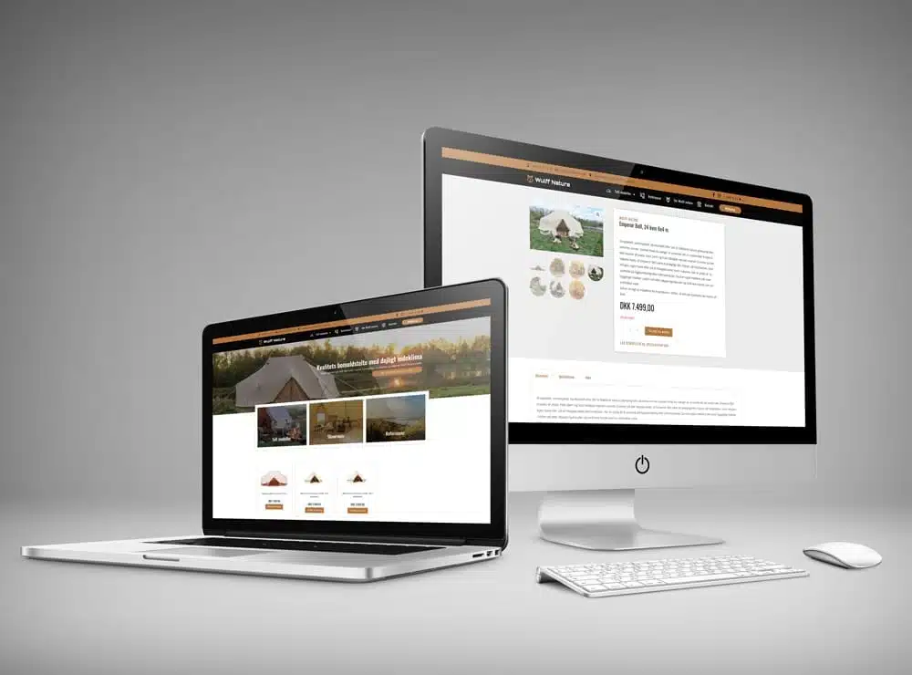 Woocommerce webshop webdesign mockup til Wulff Nature