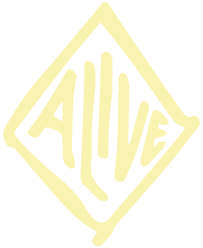 Alive festivals logo i deres gule visuelle identitets farve