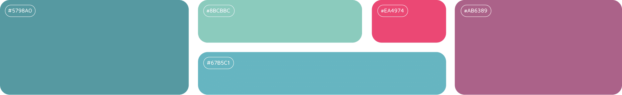 Farver fra Thy Patchworks visuelle identitet udviklet af Simsoft