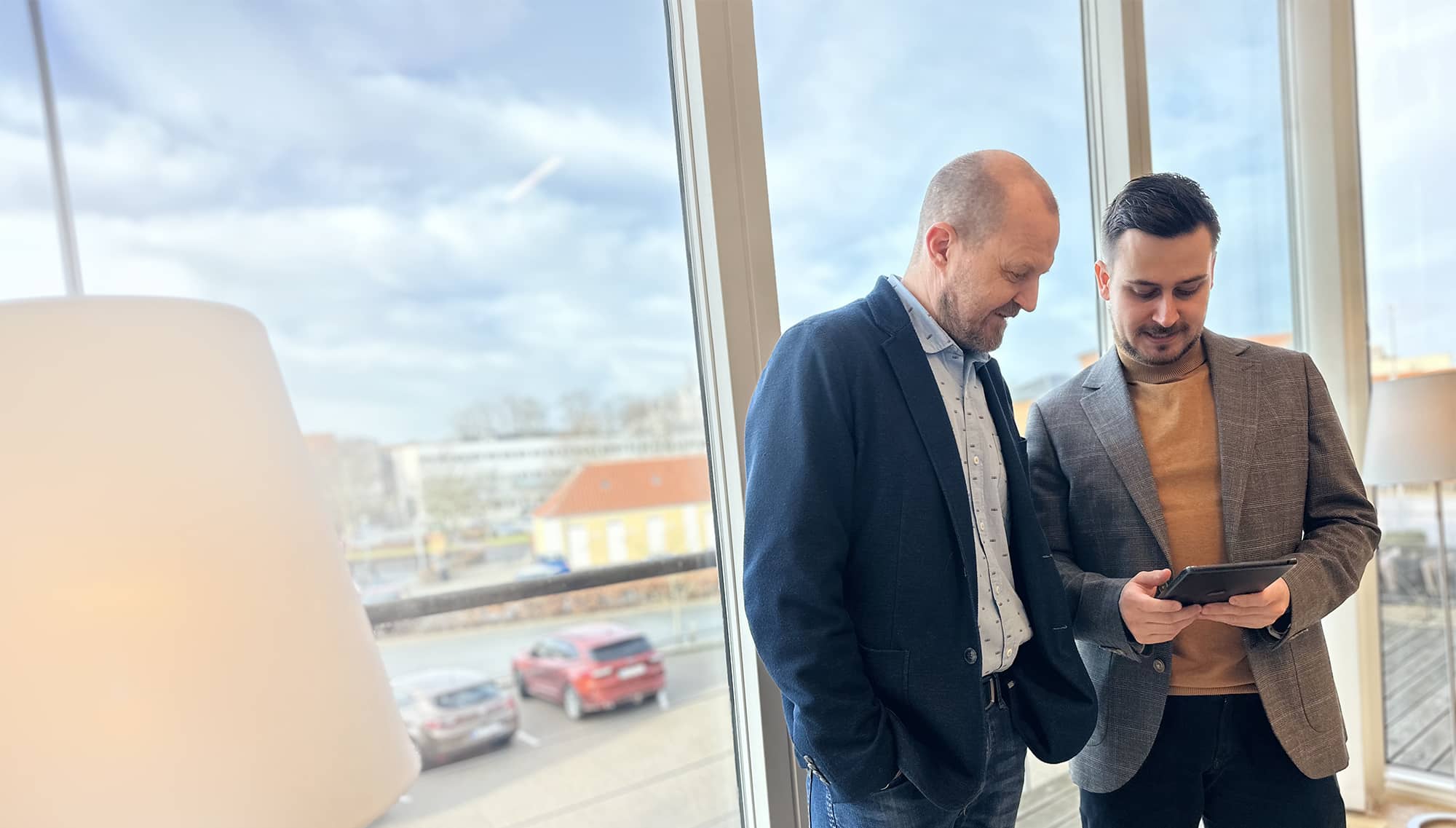 Per og Kristian drøfter projektet