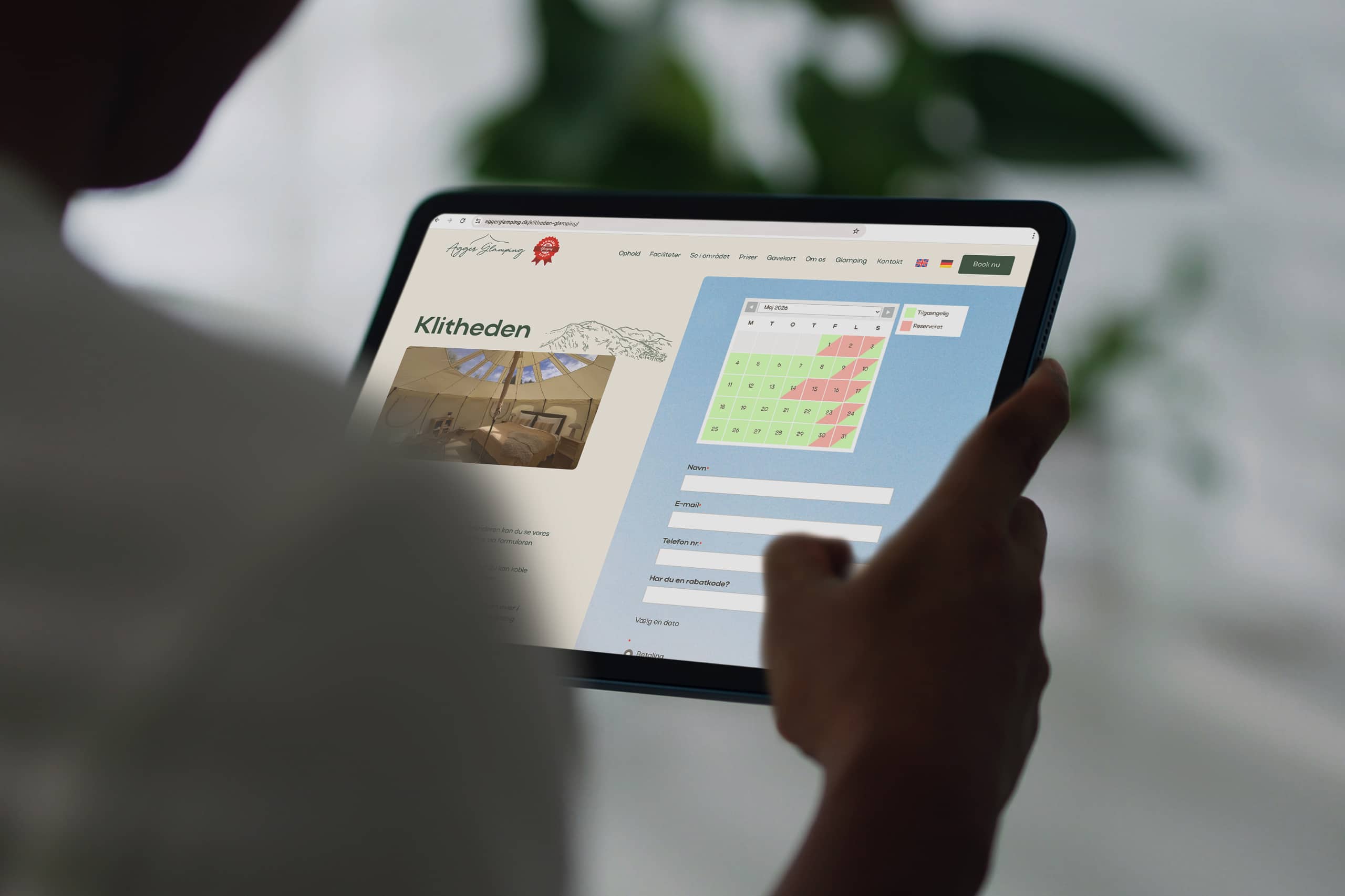 Agger Glamping booking mockup